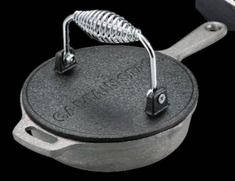 キャプテンスタッグ UG-3243 BBQグリルミートプレス 16cmスキレットの蓋として使用可能