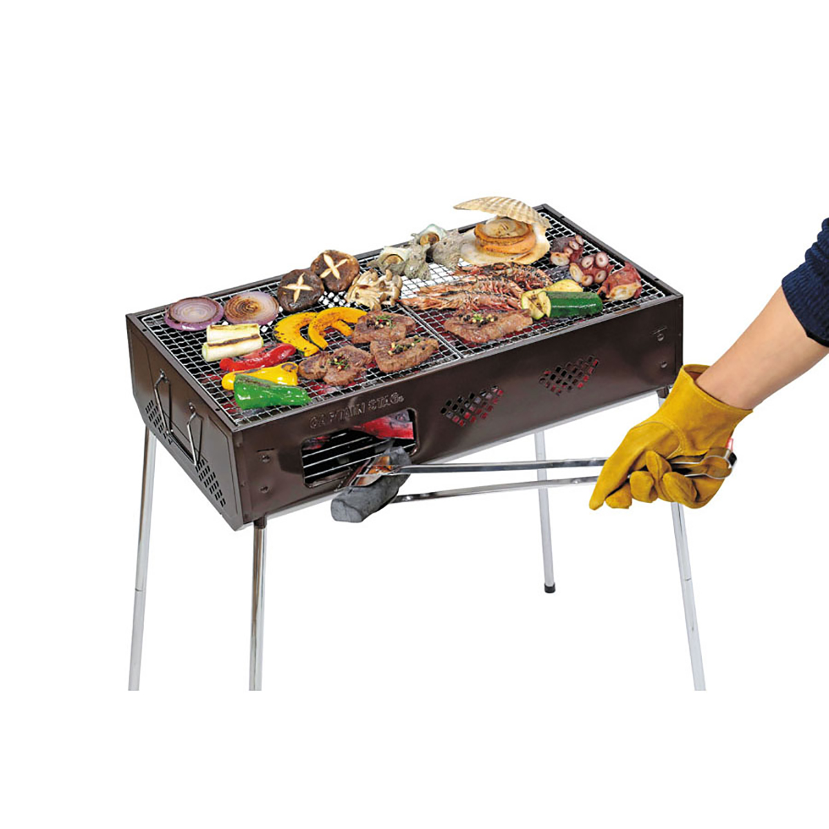 ファストBBQ グリル＜600＞(ブラウン) - アウトドア・キャンプ用品