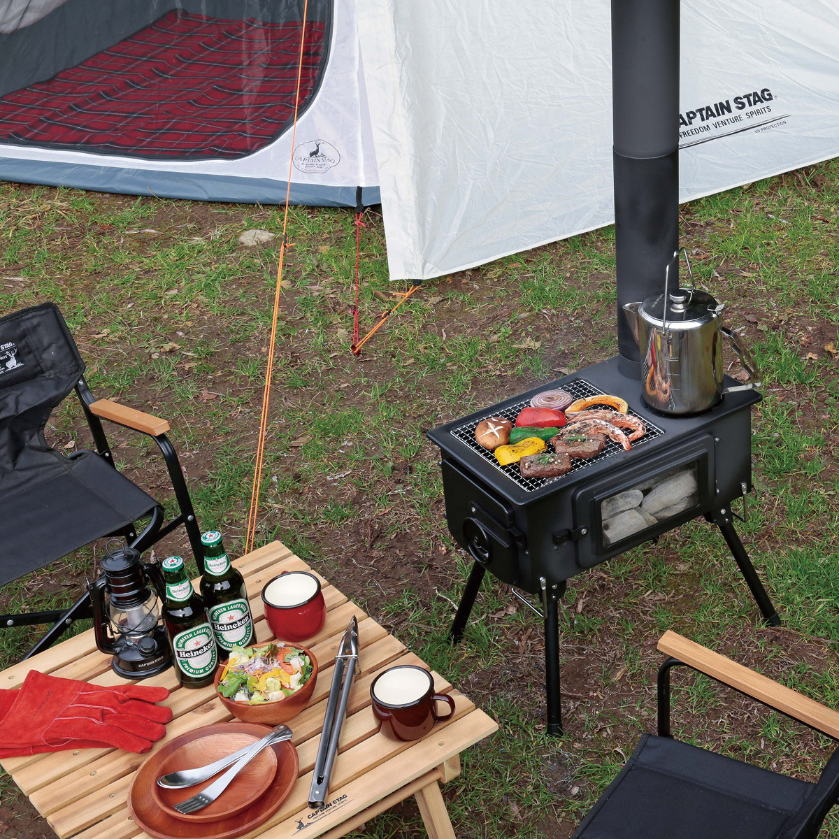 管理番号キャプテンスタッグ｜KAMADO／かまど｜薪ストーブ｜収納バッグ付き UG-75