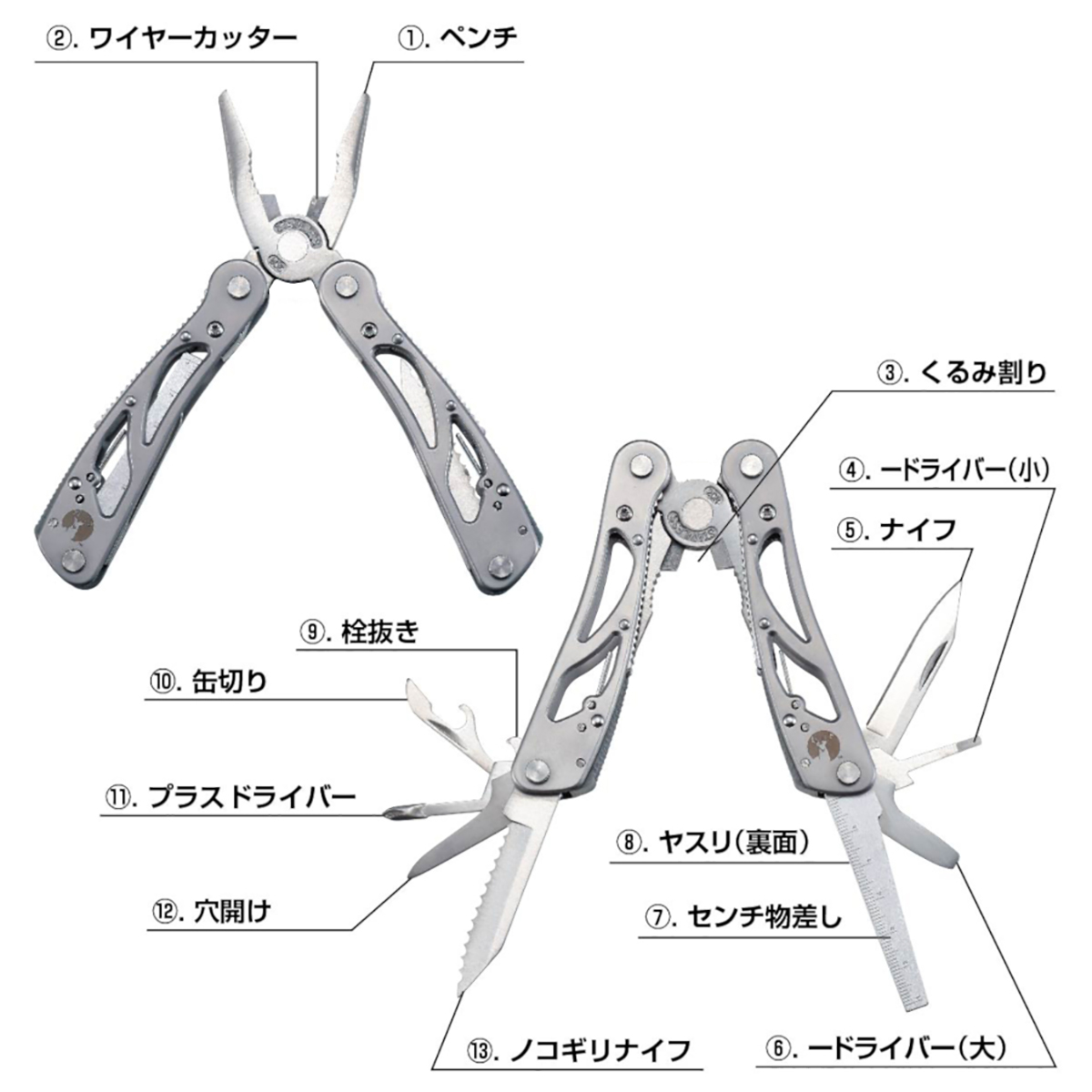 在庫処分】 おしゃれな雑貨 家具通販店 luk-it〔60個セット〕 キャプテンスタッグ CSマルチツール カトラリー4 UM-1539 