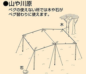 スクエアタープ（レクタタープ）のバリエーション豊富な張り方