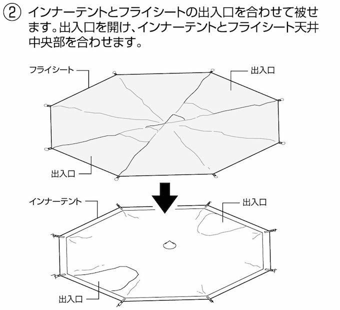 UA-35 CSクラシック ワンポールテント オクタゴン460UVの張り方（組み立て方）