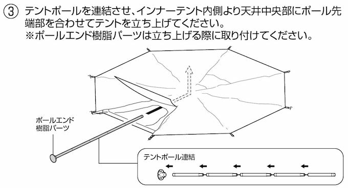 UA-35 CSクラシック ワンポールテント オクタゴン460UVの張り方（組み立て方）