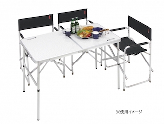 UC-510 ラフォーレアルミツーウェイテーブル(アジャスター付)(M)120×60cm セットイメージ
