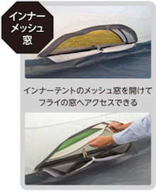 CSクラシックス ワンポールテント DXオクタゴン400UV インナーメッシュ窓